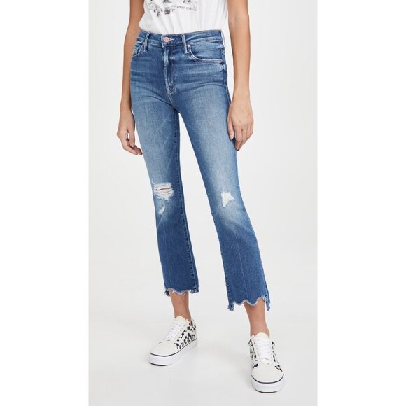 MOTHER The Insider Crop Step Chew Dancing On Coals Bootcut Jeans, Size 27 - Picture 2 of 16